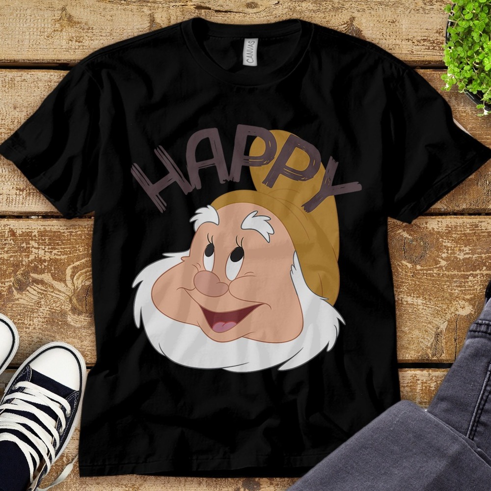 Happy Face T-Shirt Disney Snow White And The Seven Dwarfs Unisex Tee T-shirt